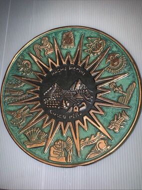 Machu Picchu Decorative Peruvian Copper Plate